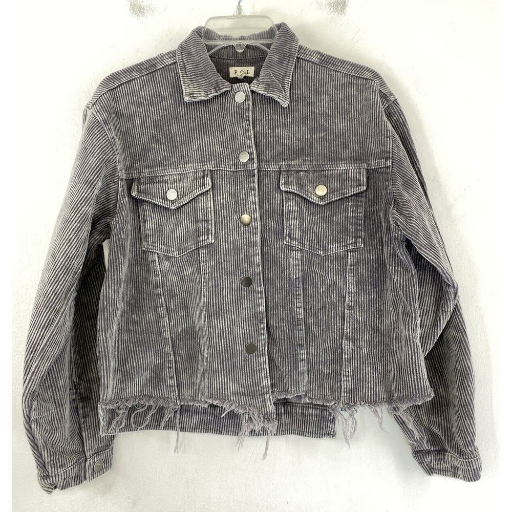 POL Corduroy Jacket‎ Small Crop Fray Hem Distressed